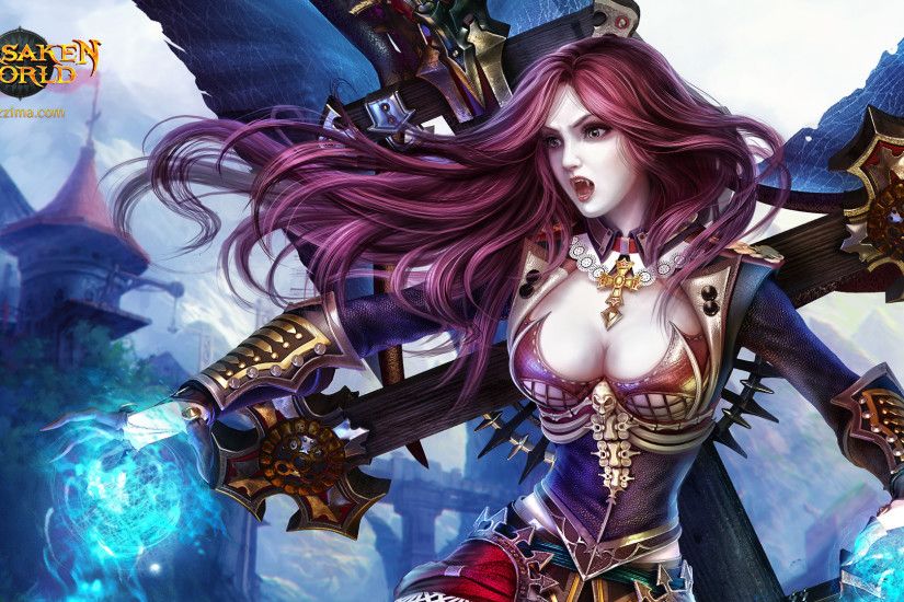 Forsaken World Shenmo Online Warriors Breast Redhead girl Armor Games Girls  wallpaper | 1920x1080 | 171977 | WallpaperUP