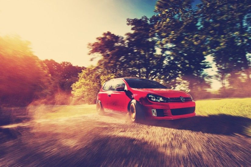 Red Golf GTI Drift wallpapers and stock photos