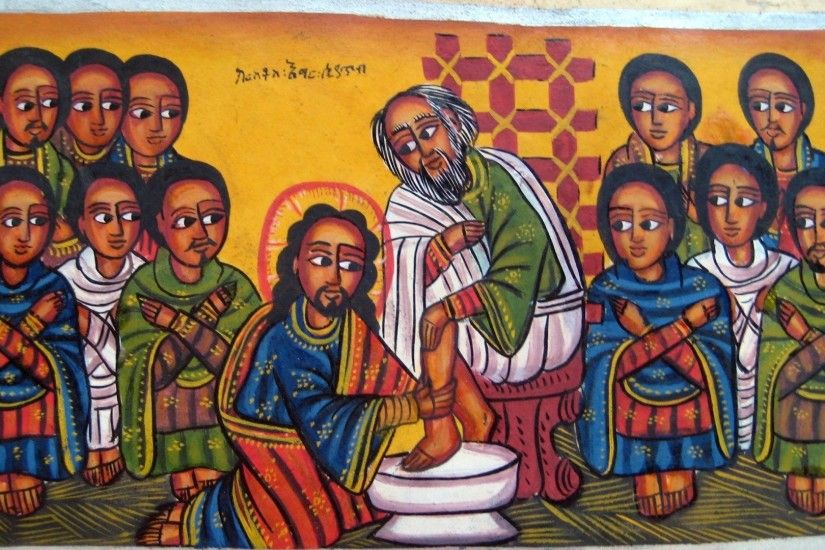 Jesus, Ethiopian Orthodox Art, Arts, African Arts, Africa, Jesus Washing  Feet