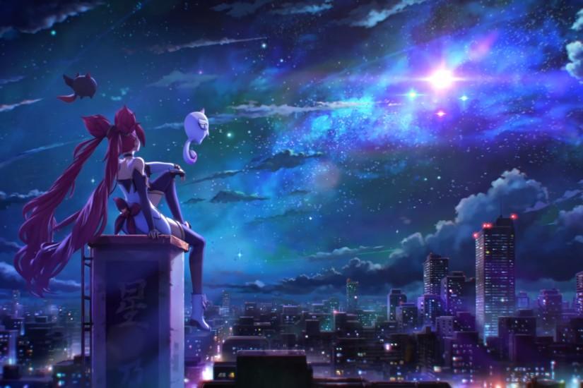 Here is wallpaper of Jinx gazing into the night sky: ...