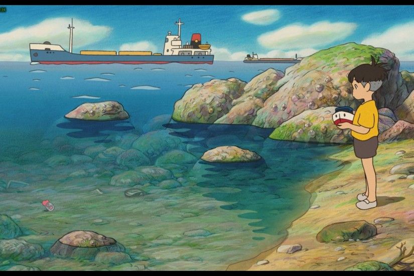 Ponyo en el acantilado de Miyazaki / Hayao Miyazaki's Ponyo on the cliff by  the sea