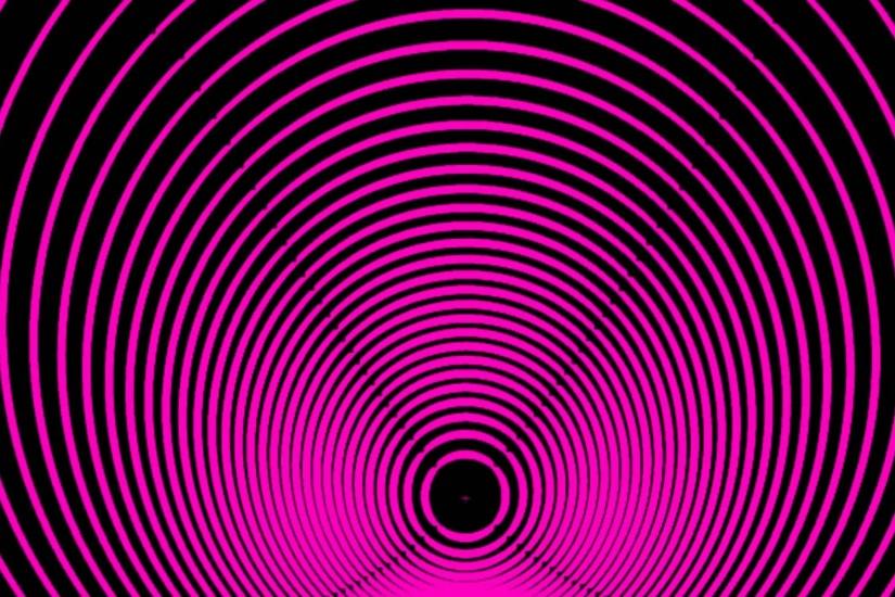 Hypnotic Tunnel ANIMATION FREE FOOTAGE HD Pink Lines Black Background