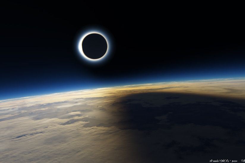Solar Eclipse Shadow On Earth