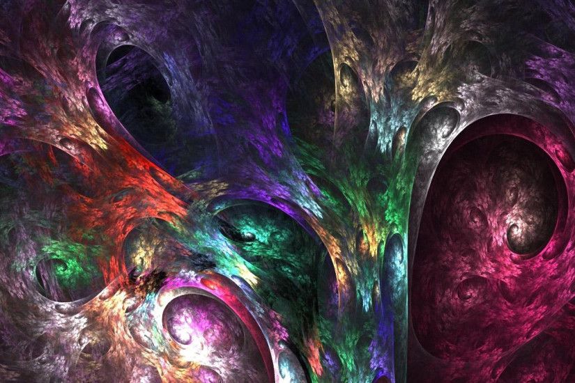 Preview wallpaper fractal, paint, colorful, rotating 3840x2160