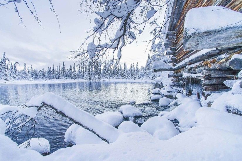 Lakes Nature Landscape Winter Snow Desktop Background Beautiful