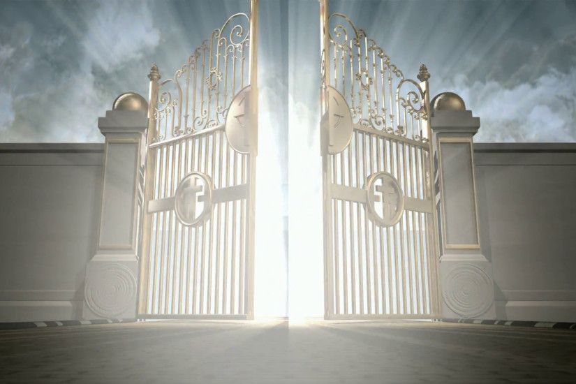 Heavens golden gates opening to an ethereal light on a cloudy background  Motion Background - VideoBlocks