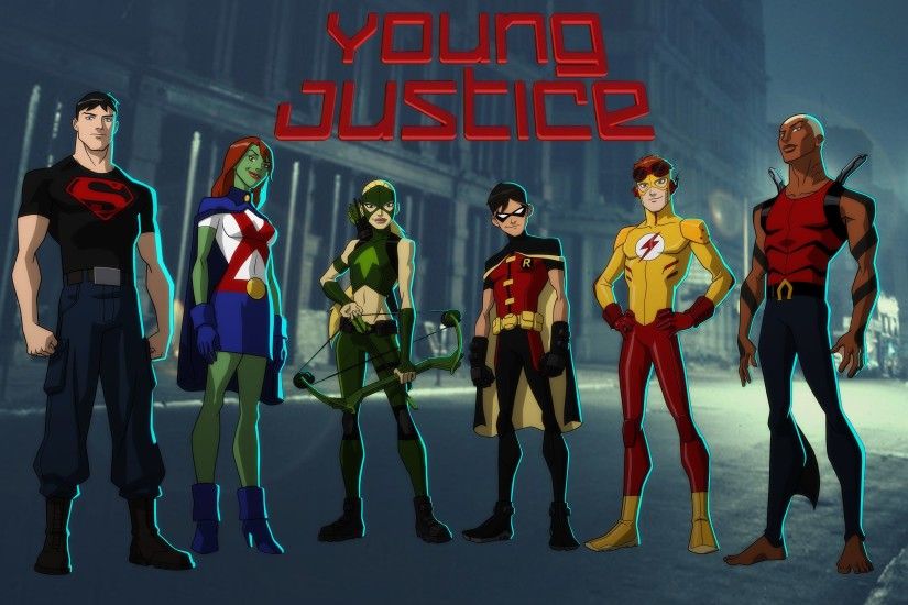 Cartoon Young Justice Superboy Miss Martian Robin Kid Flash Aquaman Arwyn  Wallpaper