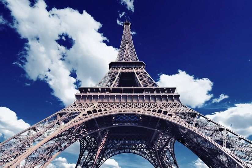 Eiffel Tower on a blue sky background