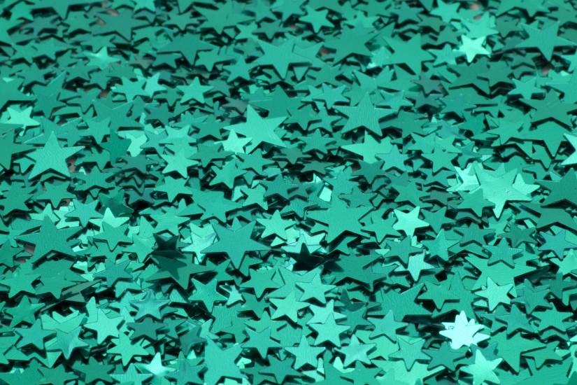 Green Glittery Stars Background