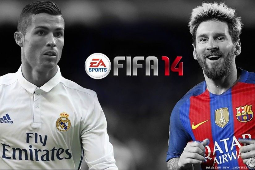 FIFA 14 / Graphic Mods / New Black,White And Colourful Stylish Messi vs  Ronaldo Splash For FIFA 14 - FIFA 14