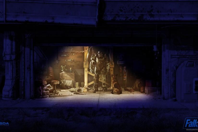 2560x1440 Fallout 4 Garage Night Wallpaper wallpaper