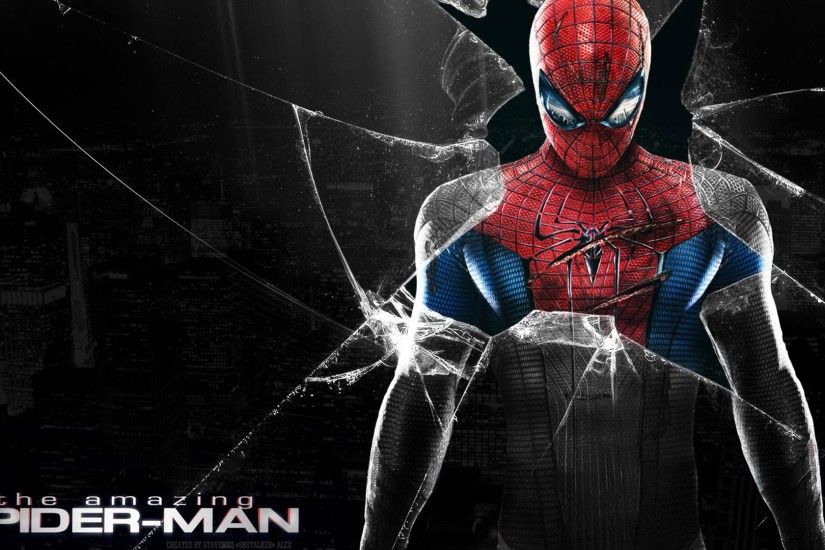HD The Amazing Spiderman Cracked Screen Wallpaper Full Size .