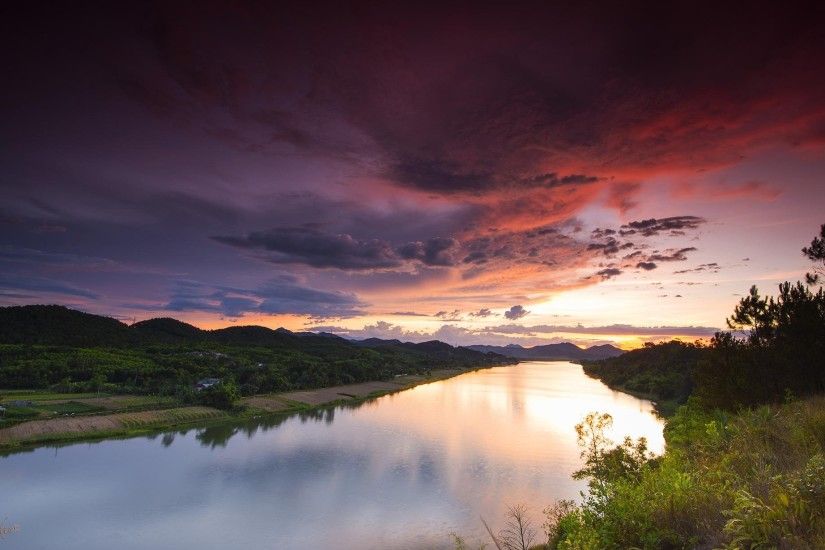 Landscape nature sunset river sky clouds Hue Vietnam wallpaper | 2048x1229  | 354863 | WallpaperUP
