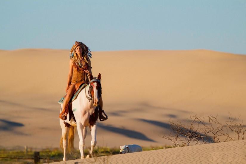 desert, Horse, Women, Women Outdoors, Model, Native American Clothing  Wallpaper HD