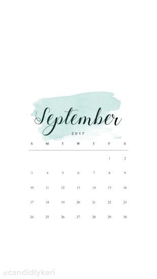 Sage green watercolor September calendar 2017 wallpaper you can download  for free on the blog!