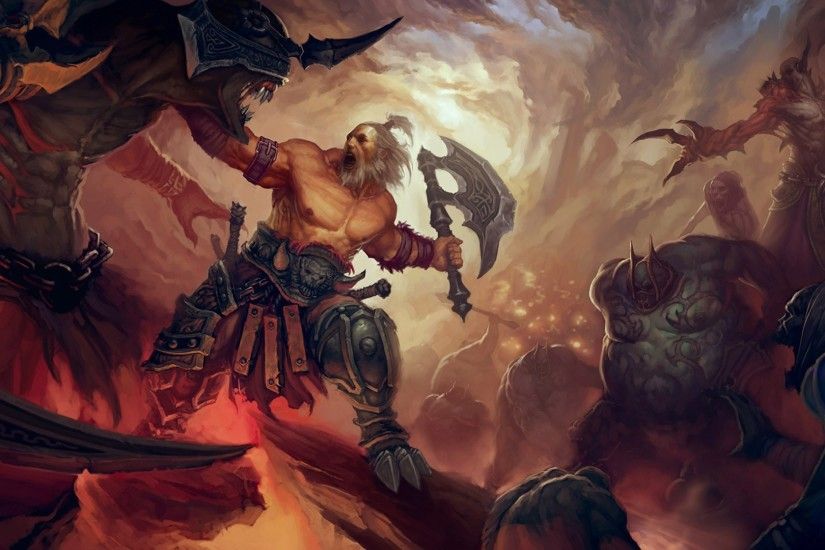 painting, Illustration, Fantasy Art, Diablo III, Barbarian Wallpapers HD /  Desktop and Mobile Backgrounds