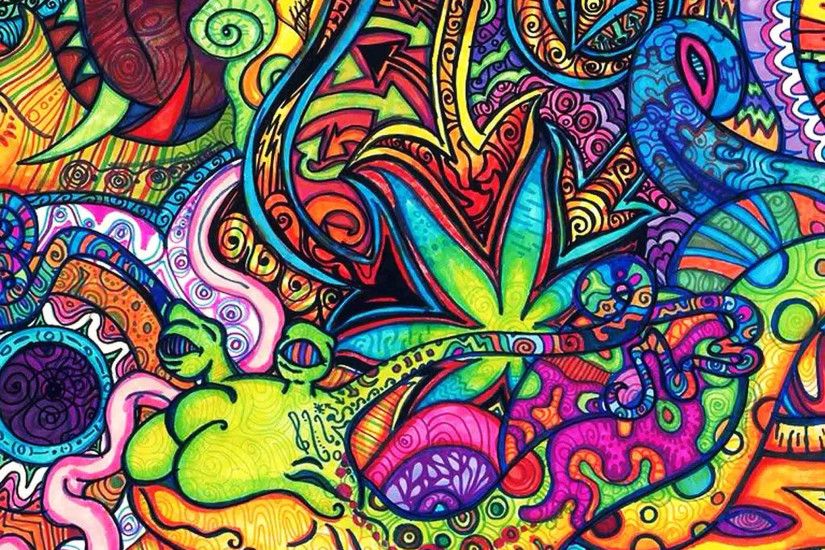 Hippie Slug Marijuana Leaf Abstract x