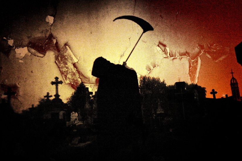 Dark Grim Reaper Horror Skeletons Skull Creepy Cemetary Cross Gothic  Wallpaper At Dark Wallpapers