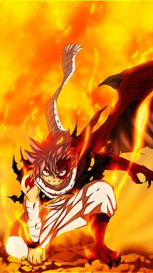 Anime Fairy Tail Natsu Dragneel Fire Mobile Wallpaper