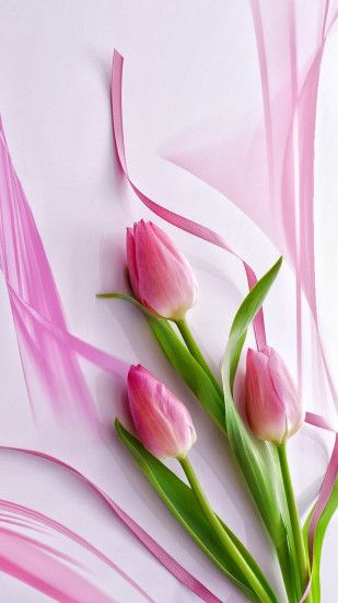 Cute Pink Tulips iPhone 6+ Wallpaper - http://helpyourselfimages.com/