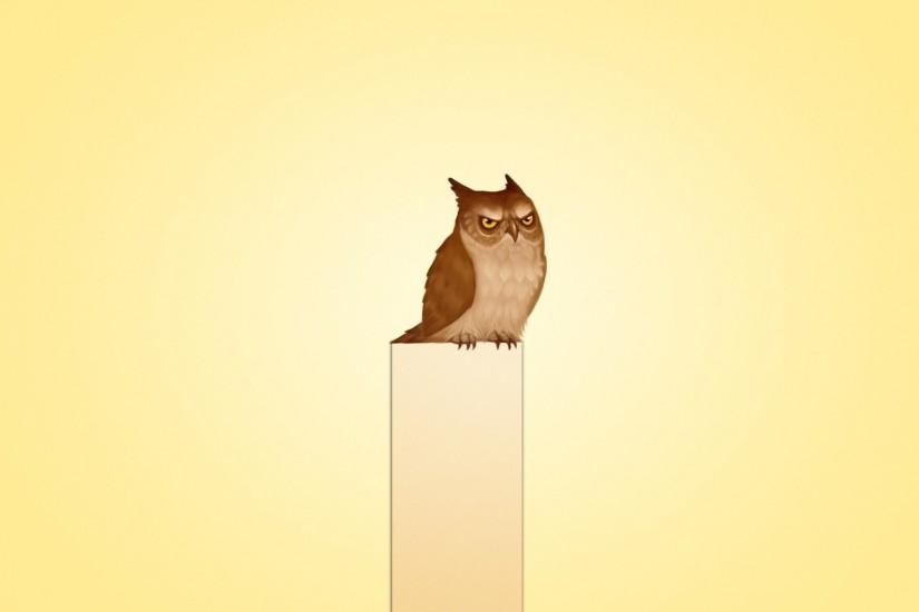 Preview wallpaper owl, bird, drawing 1920x1080