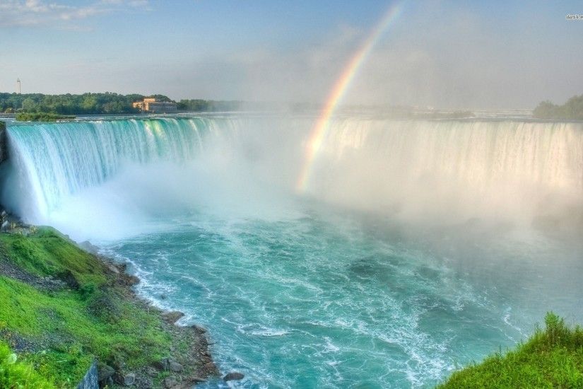 Earth - Niagara Falls Earth Waterfall Rainbow Wallpaper