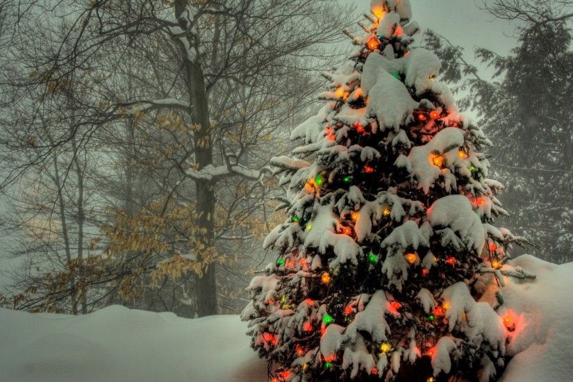 Preview wallpaper christmas tree, toys, light, snow 1920x1080