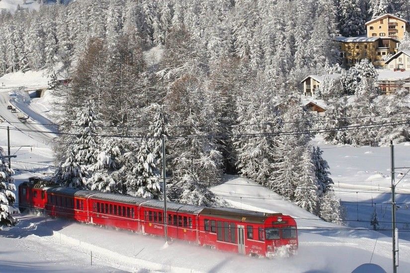 Nature Snow Train Trains National Express Winter 3d Wallpaper Desktop -  1920x1200