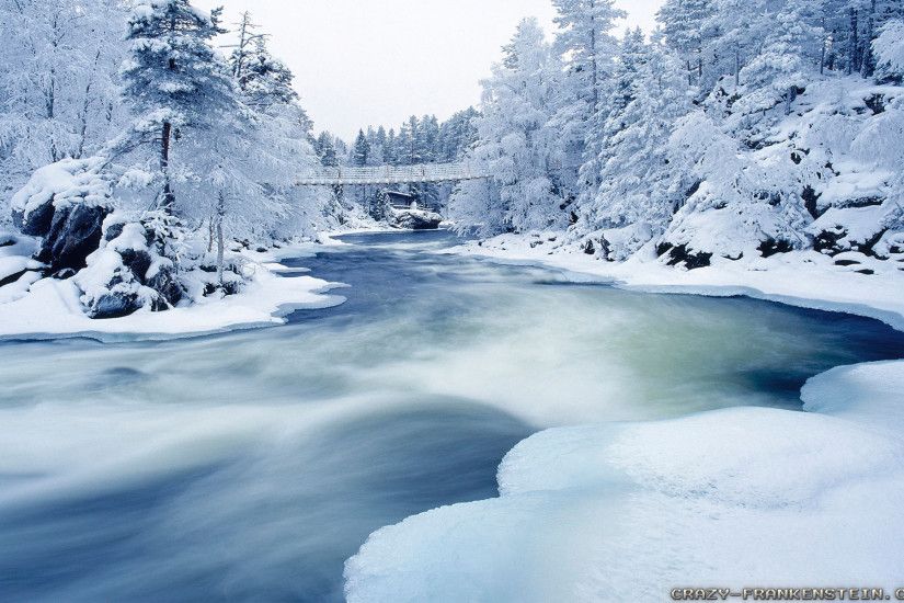 1920x1200 Wallpaper: Winter landscape Oulankajoki river. Resolution:  1024x768 | 1280x1024 | 1600x1200.