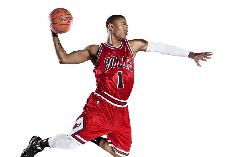 Preview wallpaper chicago bulls, slam dunk, basketball, nba, derrick rose  2560x1440