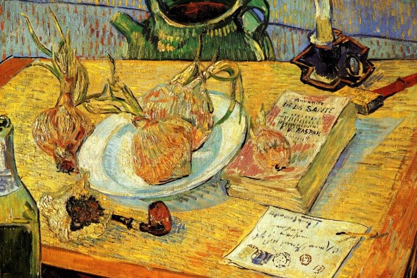 Vincent Van Gogh Wallpaper, Still Life With Drawing Board Pipe Onions And  Sealing Wax Vincent