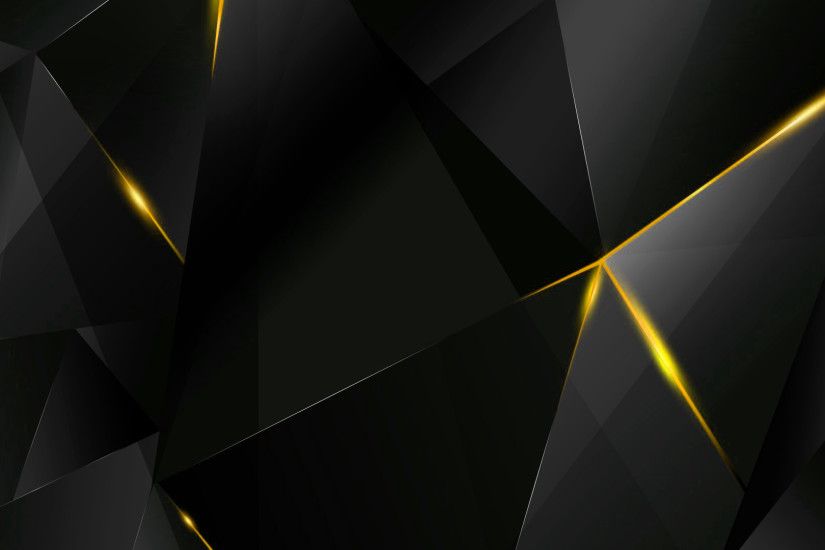 ... Wallpapers - Yellow Abstract Polygons (Black BG) by kaminohunter