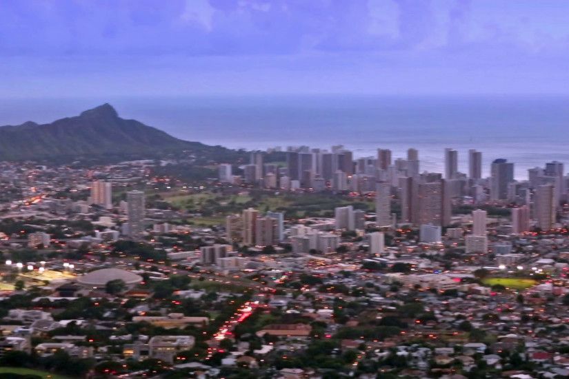 Honolulu city skyline, Waikiki and Diamond Head from Tantalus lookout Stock  Video Footage - VideoBlocks