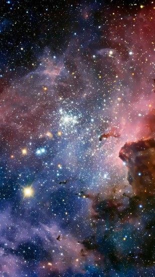 Part of ESO's latest image of the Carina Nebula turned into a wallpaper.