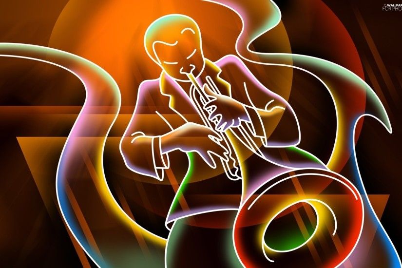 trumpet, 3D Graphics, a man