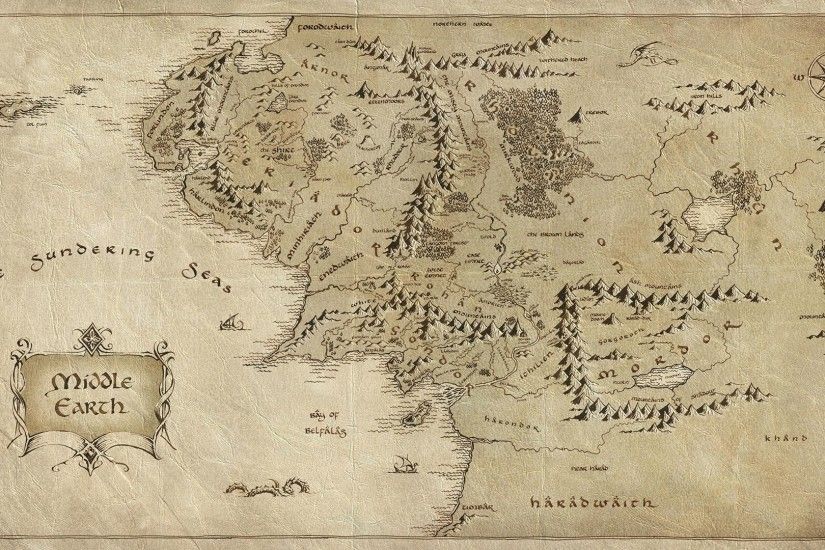 General 1920x1080 map cartography Middle-earth J. R. R. Tolkien The Lord of  the Rings