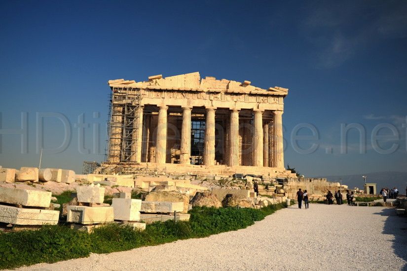 Ultra HD 4K Video Time Lapse Stock Footage - The Parthenon .
