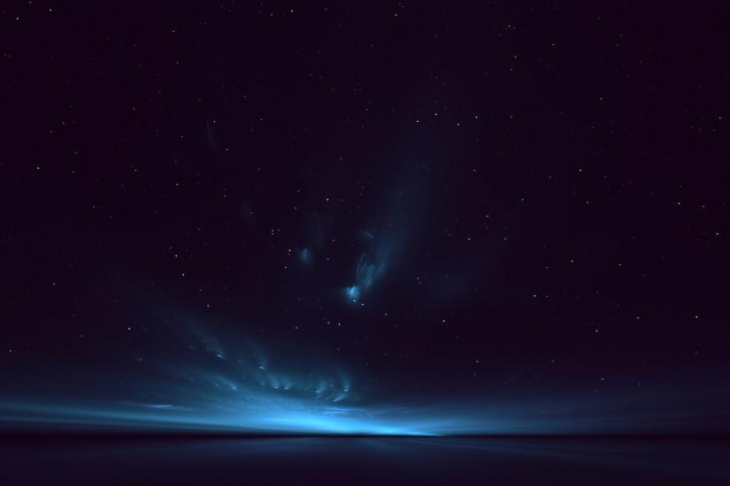 HD Background Blue Aurora Light Space Stars Wallpaper | WallpapersByte