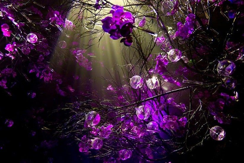 cute purple desktop image. purple sprigs desktop background