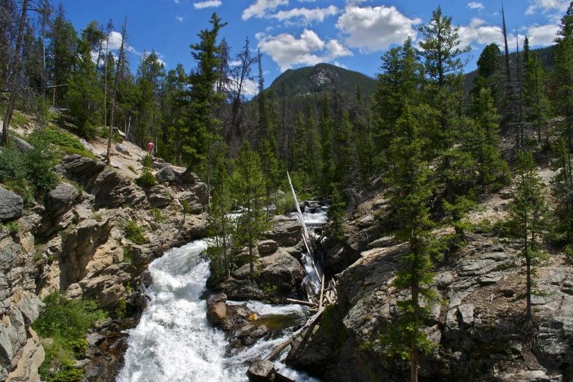 USA Park Waterfall Mountains Rocky Mountain Trees Nature wallpaper |  3000x2000 | 599337 | WallpaperUP