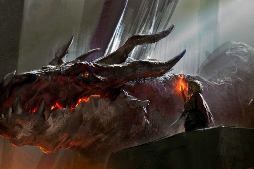 fantasy Art, Dragon, Smaug, The Hobbit Wallpaper HD