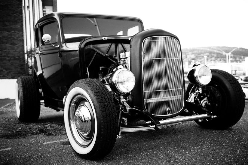 wallpaper black and white Â· Hot Rod