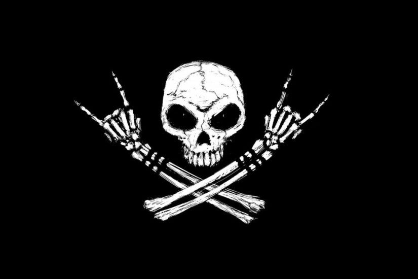 skull, Fingers, Bones, Rock and roll, Skull and bones, Black background  Wallpapers HD / Desktop and Mobile Backgrounds