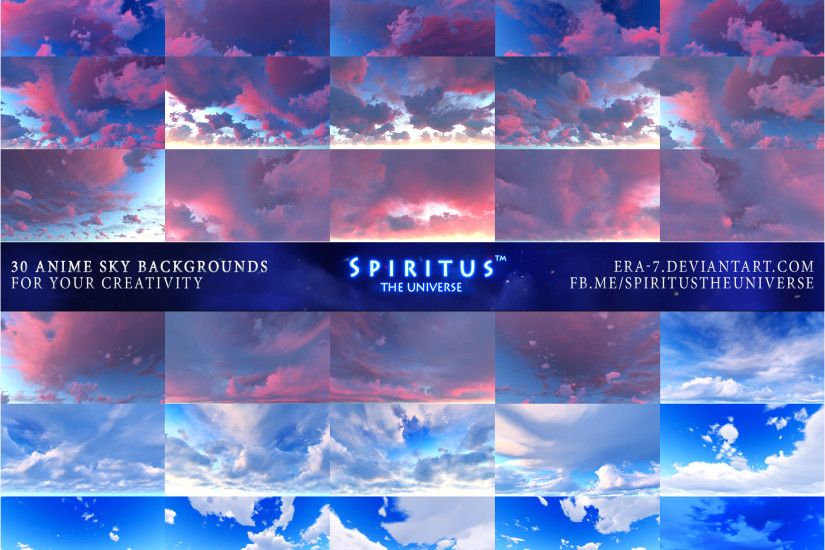 30 ANIME SKY BACKGROUNDS - PACK 5 by ERA-7