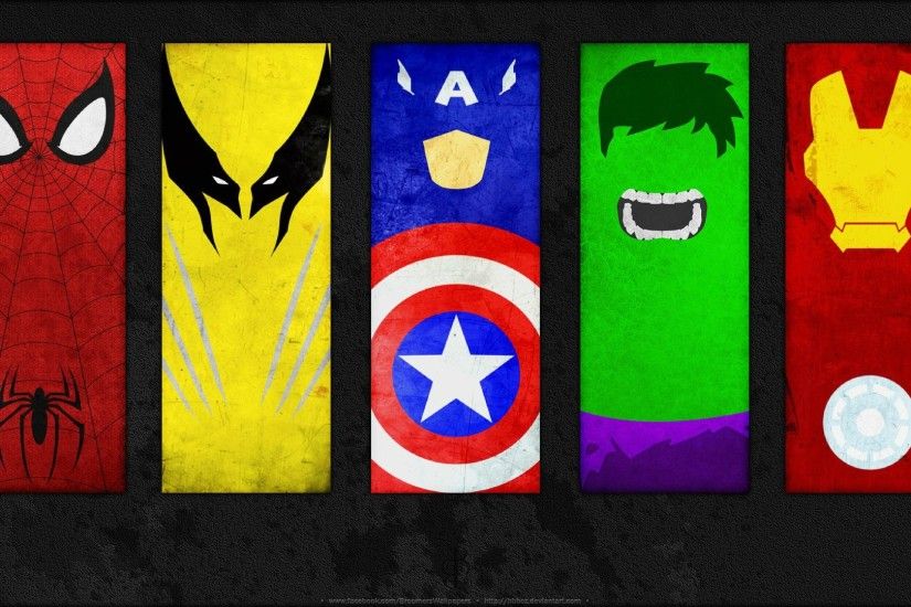 Comics - Marvel Comics Hulk Wolverine Spider-Man Iron Man Captain America  Wallpaper