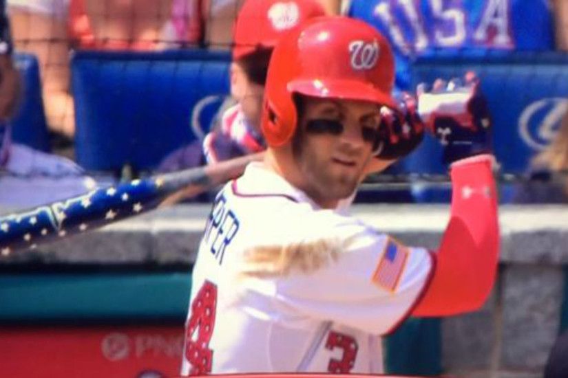 Bryce Harper pulls out star-spangled bat, blasts home run | MLB | Sporting  News