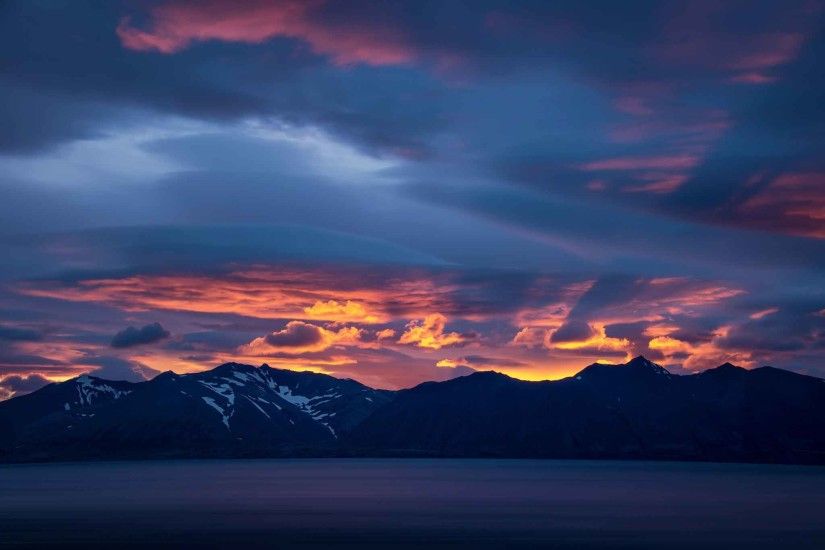 Mountains Iceland Westfjords Greenland Sunset Sea Full HD Nature Wallpaper  For Desktop