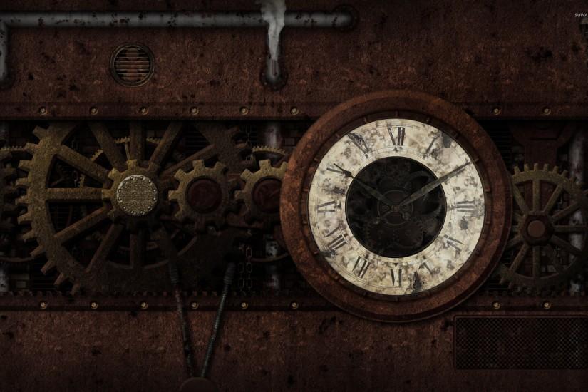 Steampunk clock wallpaper