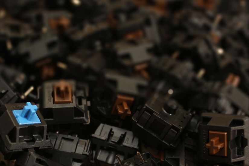 I got in my 100 Cherry MX brown switches and decided to make a couple new  wallpapers :) This one has had the major dust specks erased.