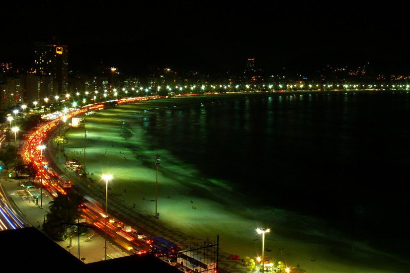 Copacabana Beach Night View Wallpaper